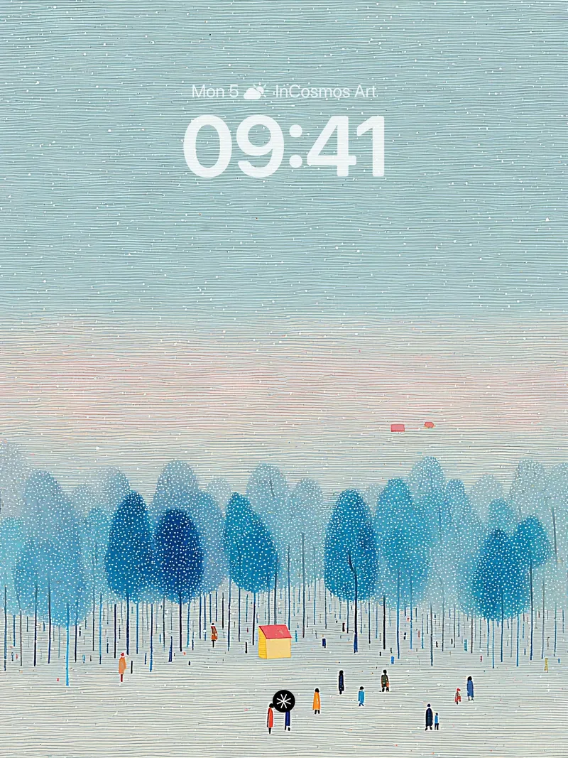 Serene Winter Forest Wallpaper