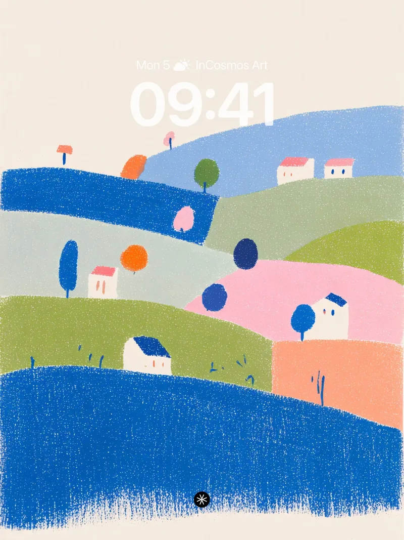 Pastel Rolling Hills Abstract Wallpaper