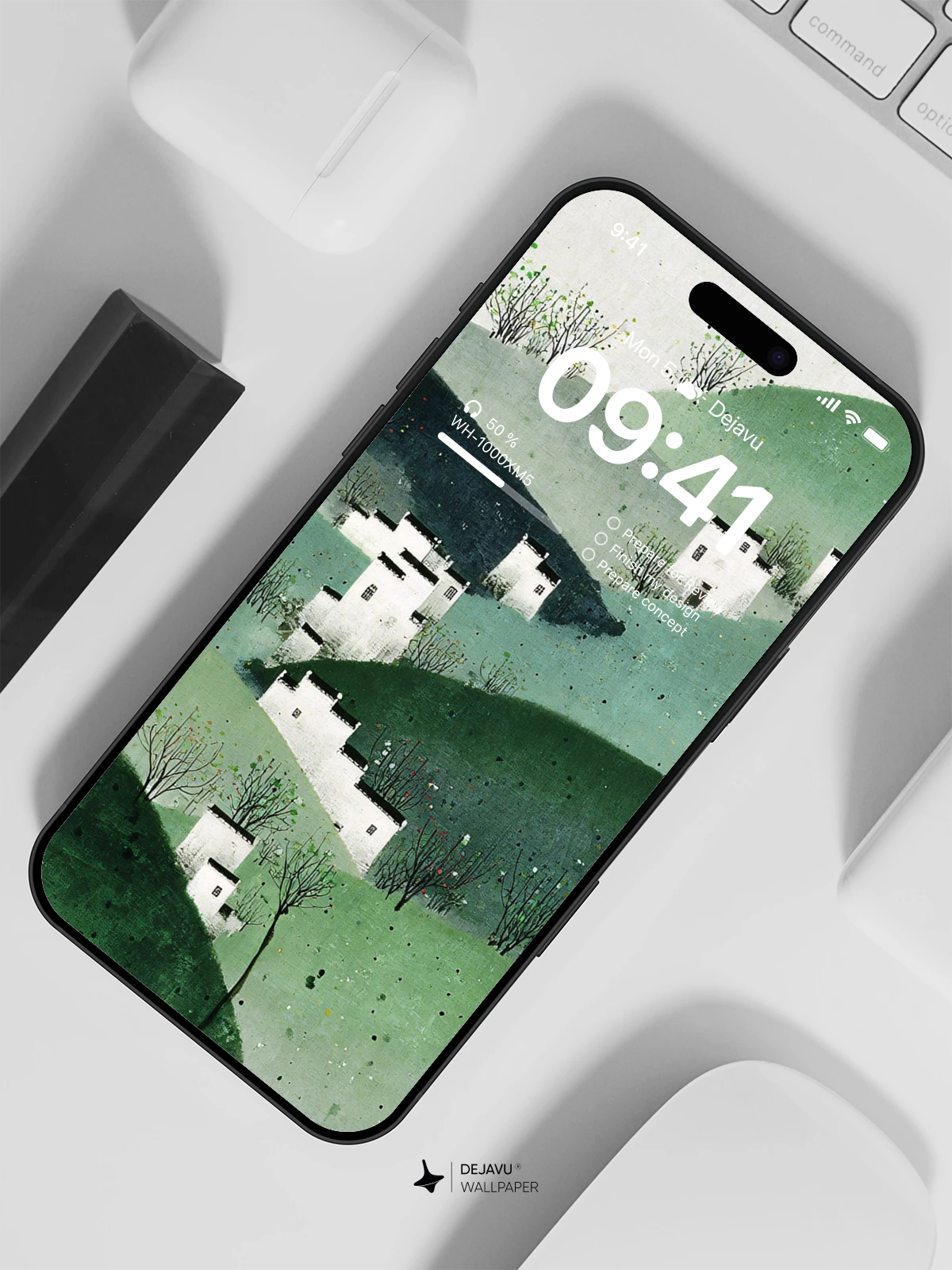 Serene Hillside Village Wallpaper 8K