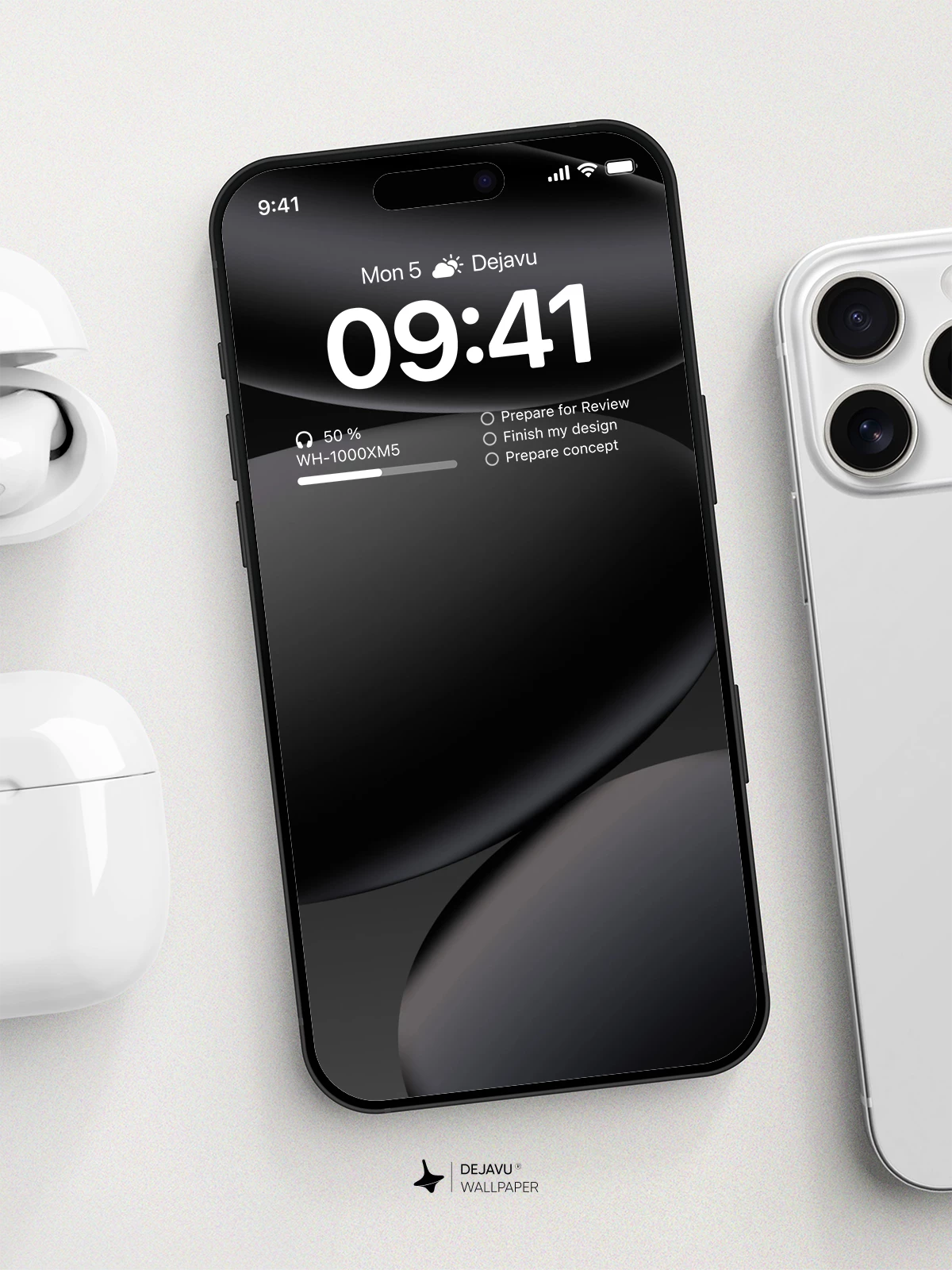 Matte Black Curves 8K Wallpaper for iPhone & Android