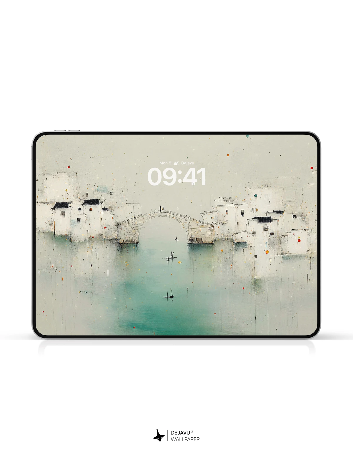 Wu Guanzhong Style Ink Wash Water Town Wallpaper 8K