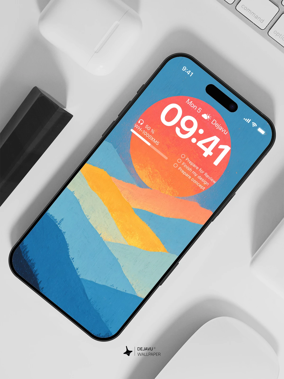 Sunset Mountain Range 8K Wallpaper for iPhone & Android