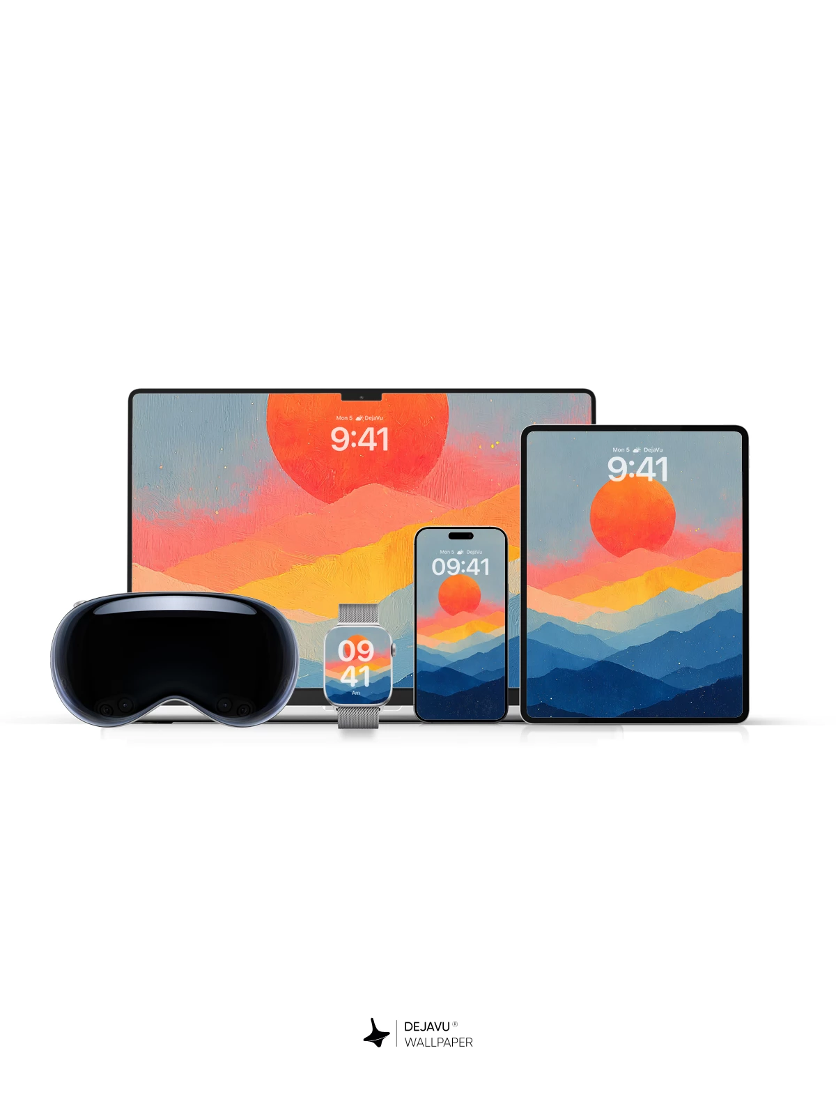 Abstract Mountain Sunset 8K Wallpaper for Phone