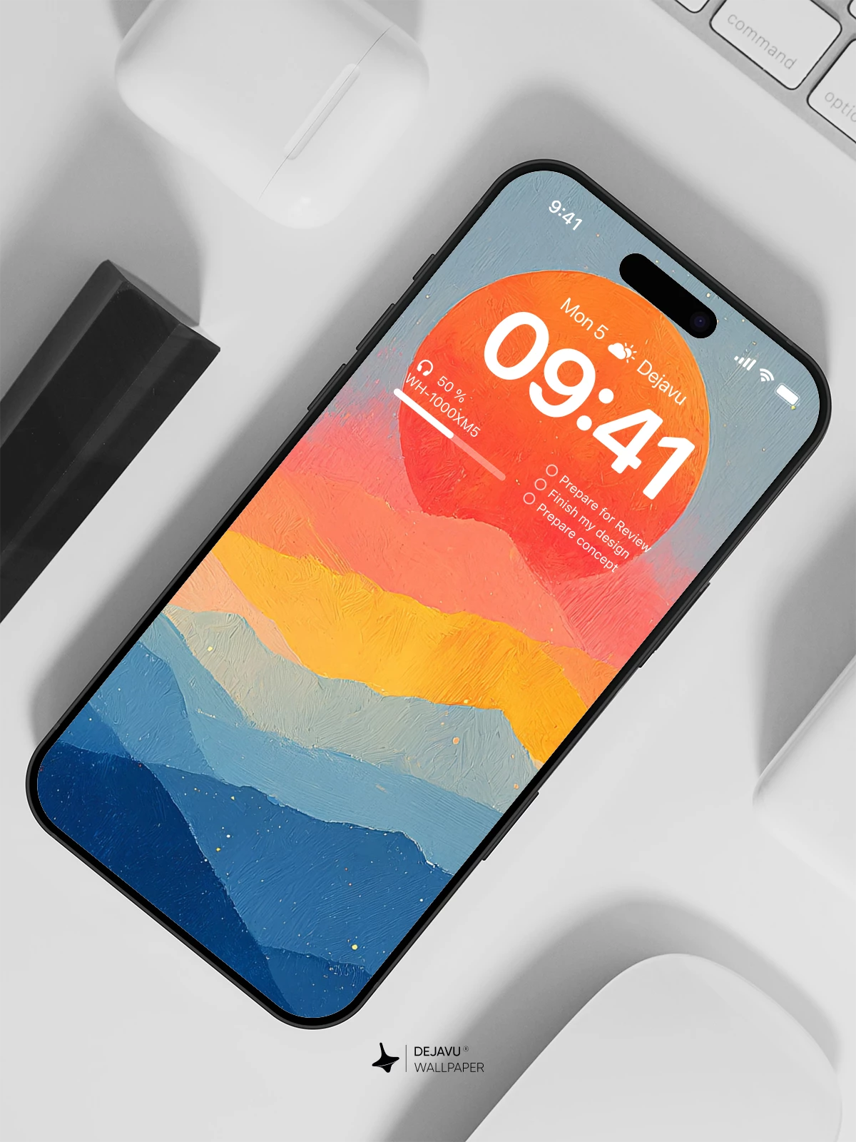 Abstract Mountain Sunset 8K Wallpaper for Phone