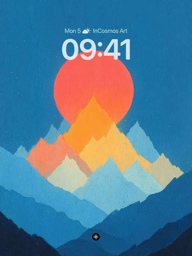 Warm Horizon Wallpaper with Layered Peaks