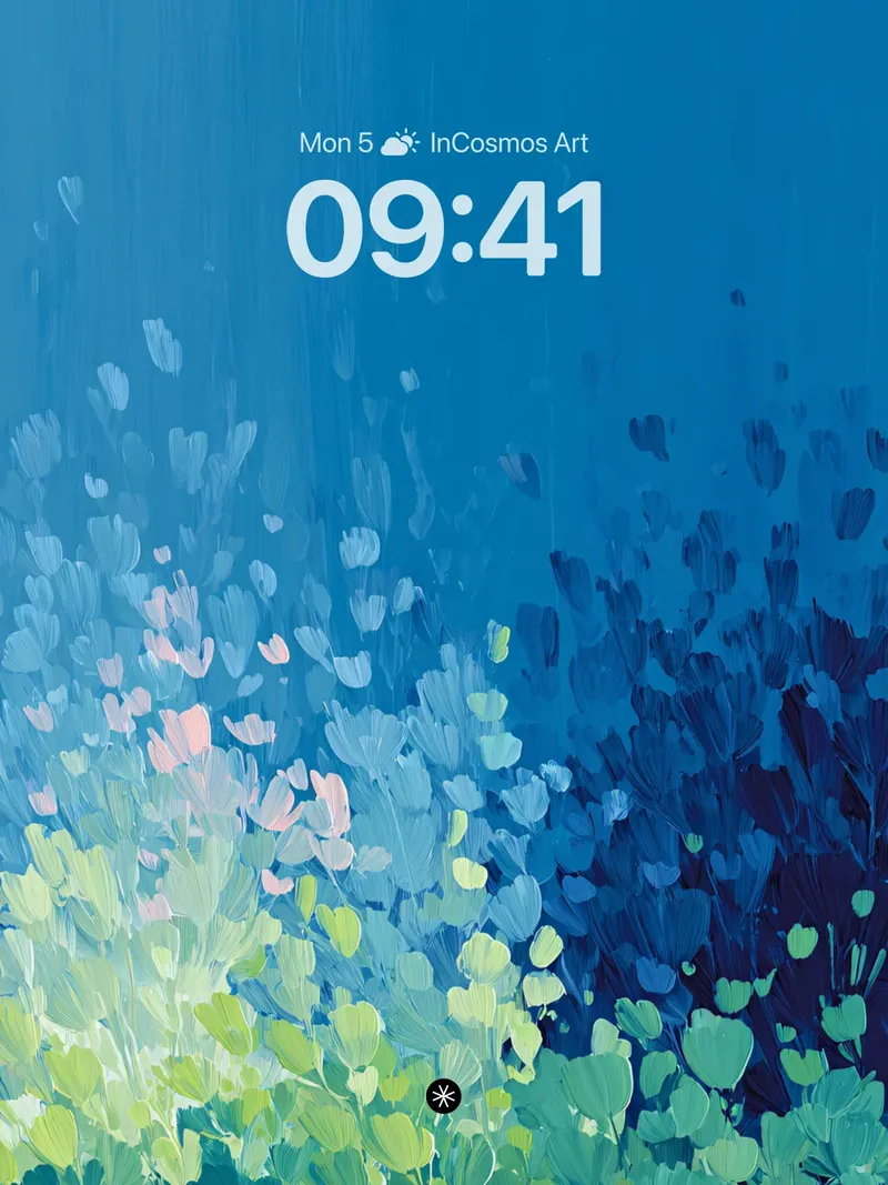 Ethereal Blue Gradient Floral Background