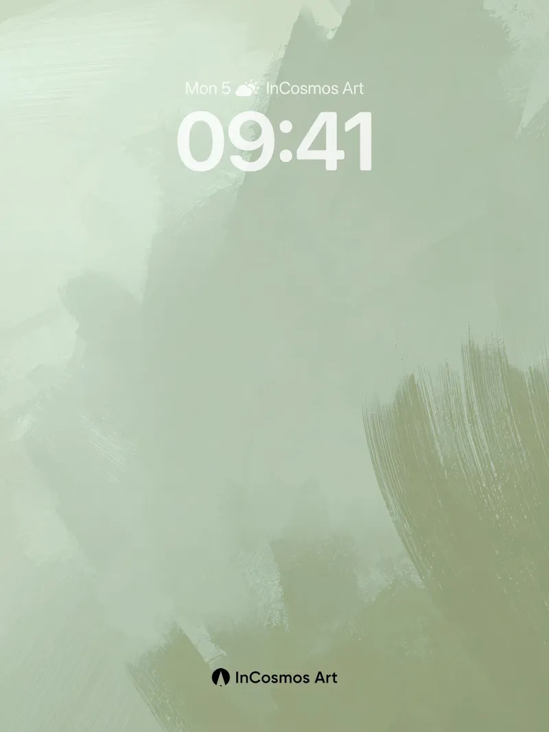 Muted Sage Abstract Brushstroke Wallpaper