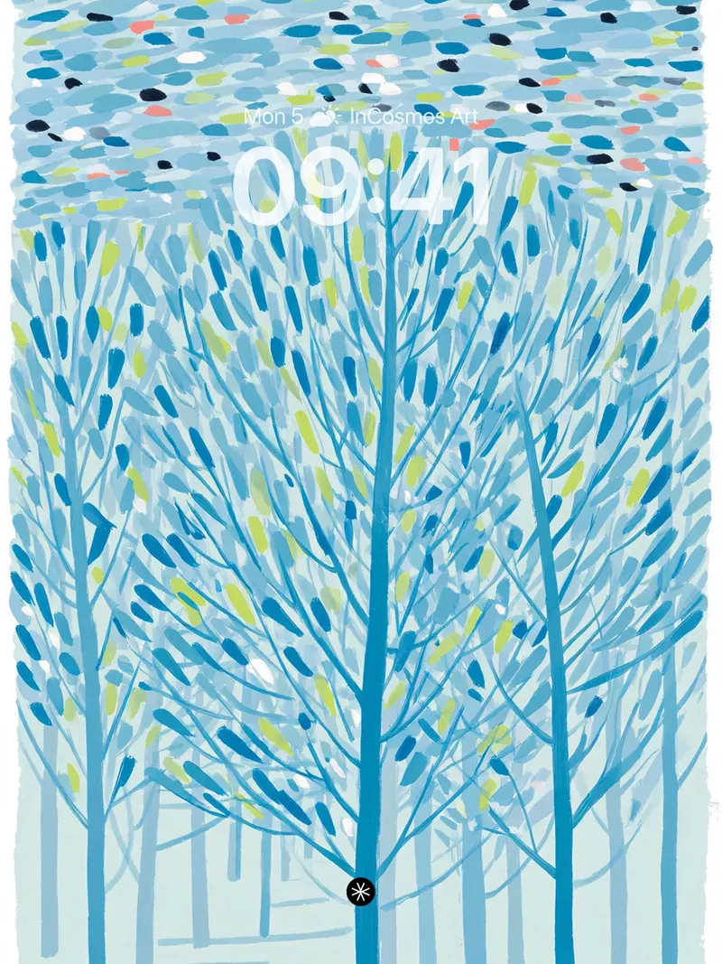 Tranquil Blue Forest Wallpaper