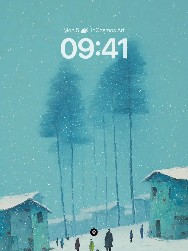Serene Snowfall Winter Retreat Wallpaper