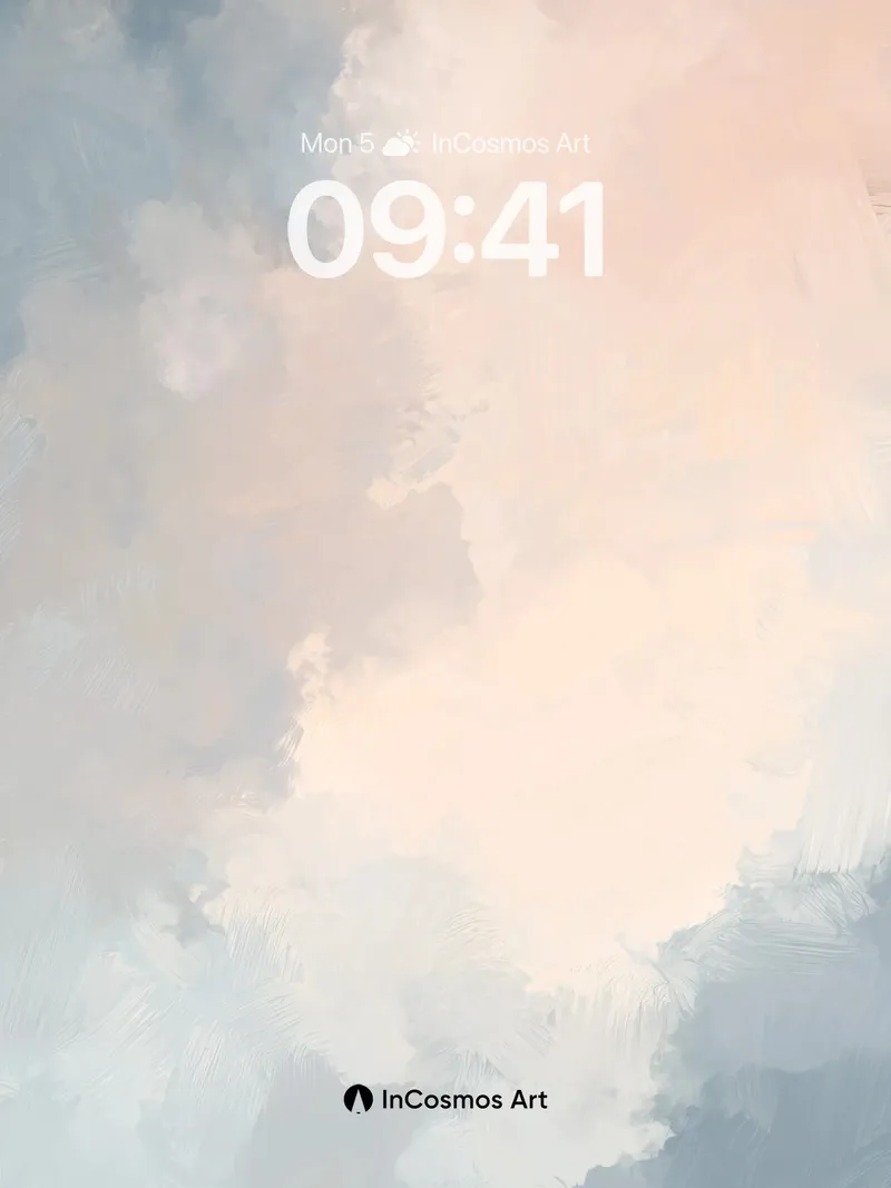 Serene Cloudscape Wallpaper in Soft Pastels