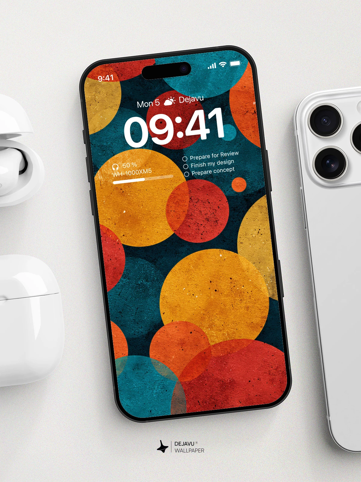 Vintage Textured Circles 8K Wallpaper