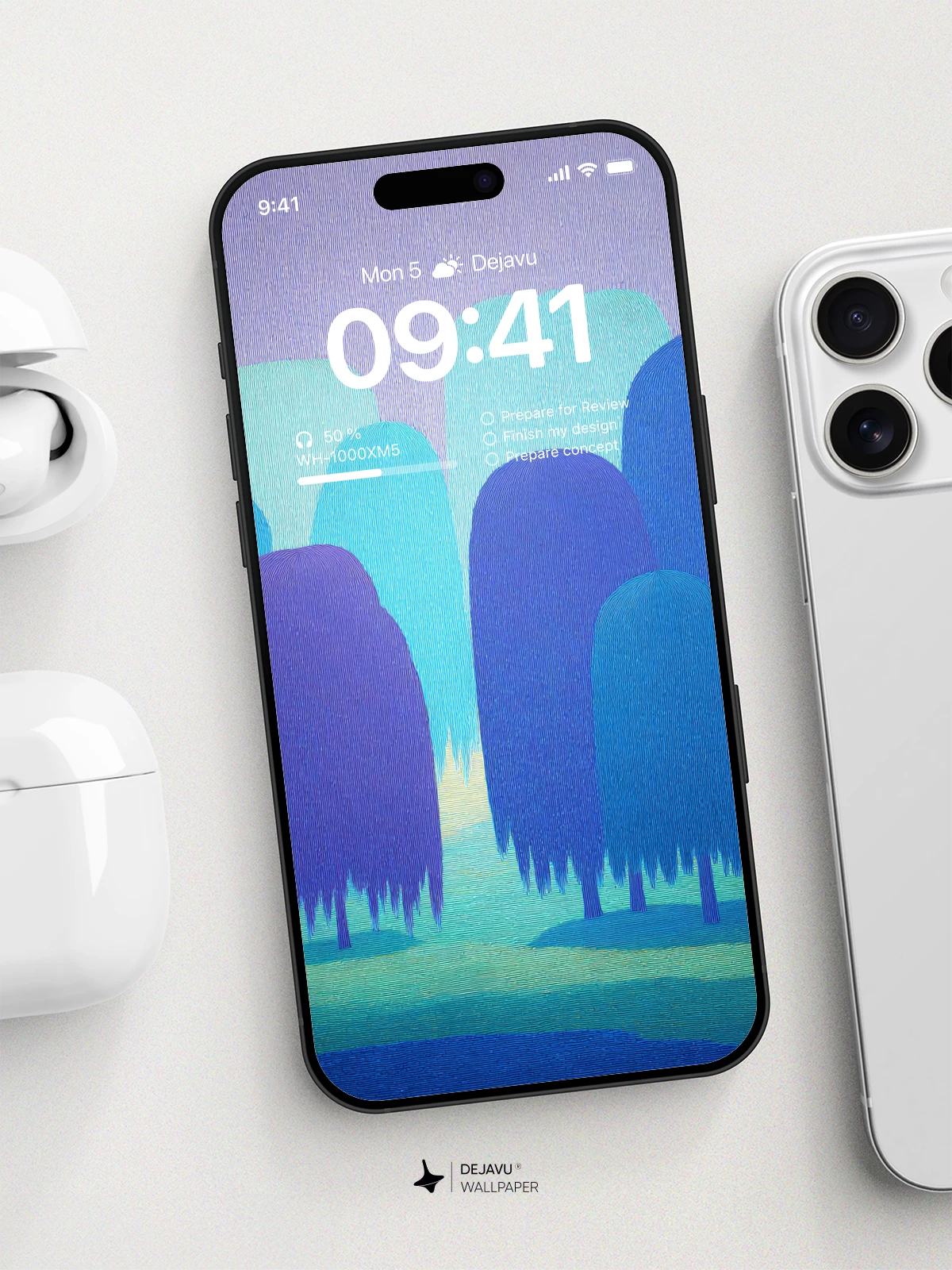 Woven Forest Gradient Wallpaper 8K