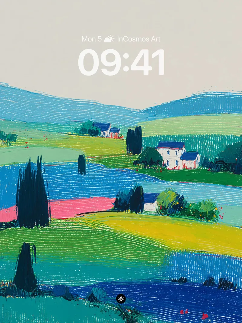Colorful Countryside Serenity Wallpaper