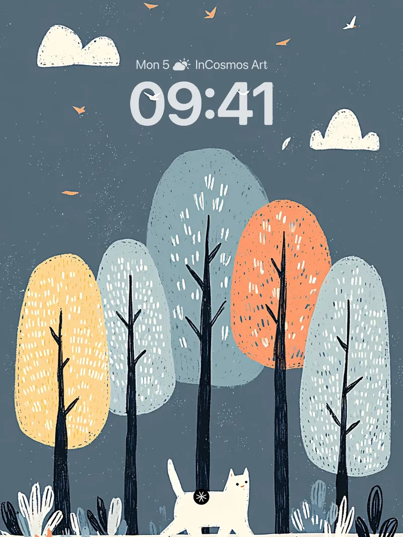 Whispering Forest Minimalist Wallpaper