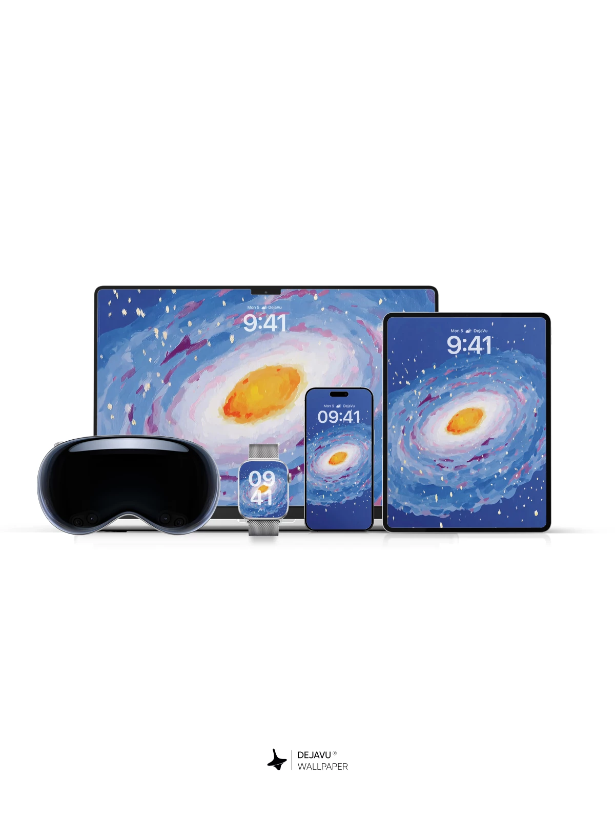 Swirling Blue Galaxy 8K Wallpaper for Phone