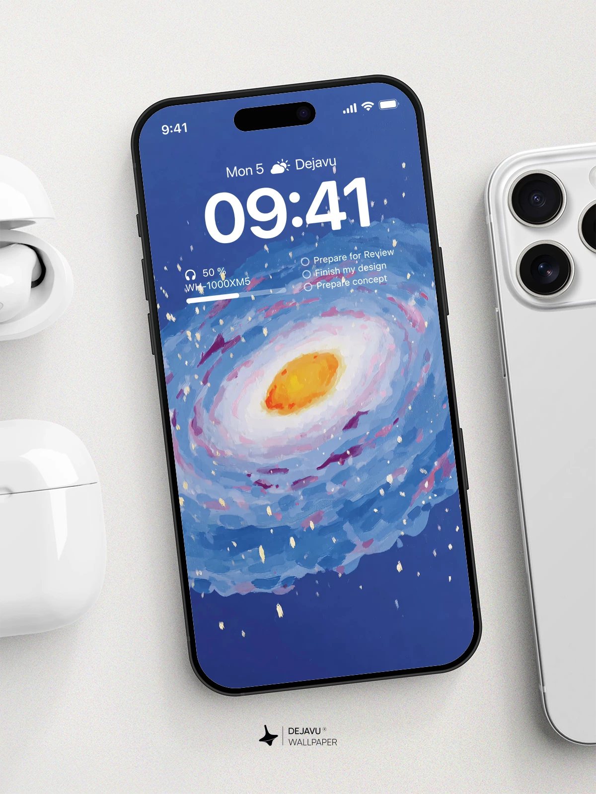 Swirling Blue Galaxy 8K Wallpaper for Phone