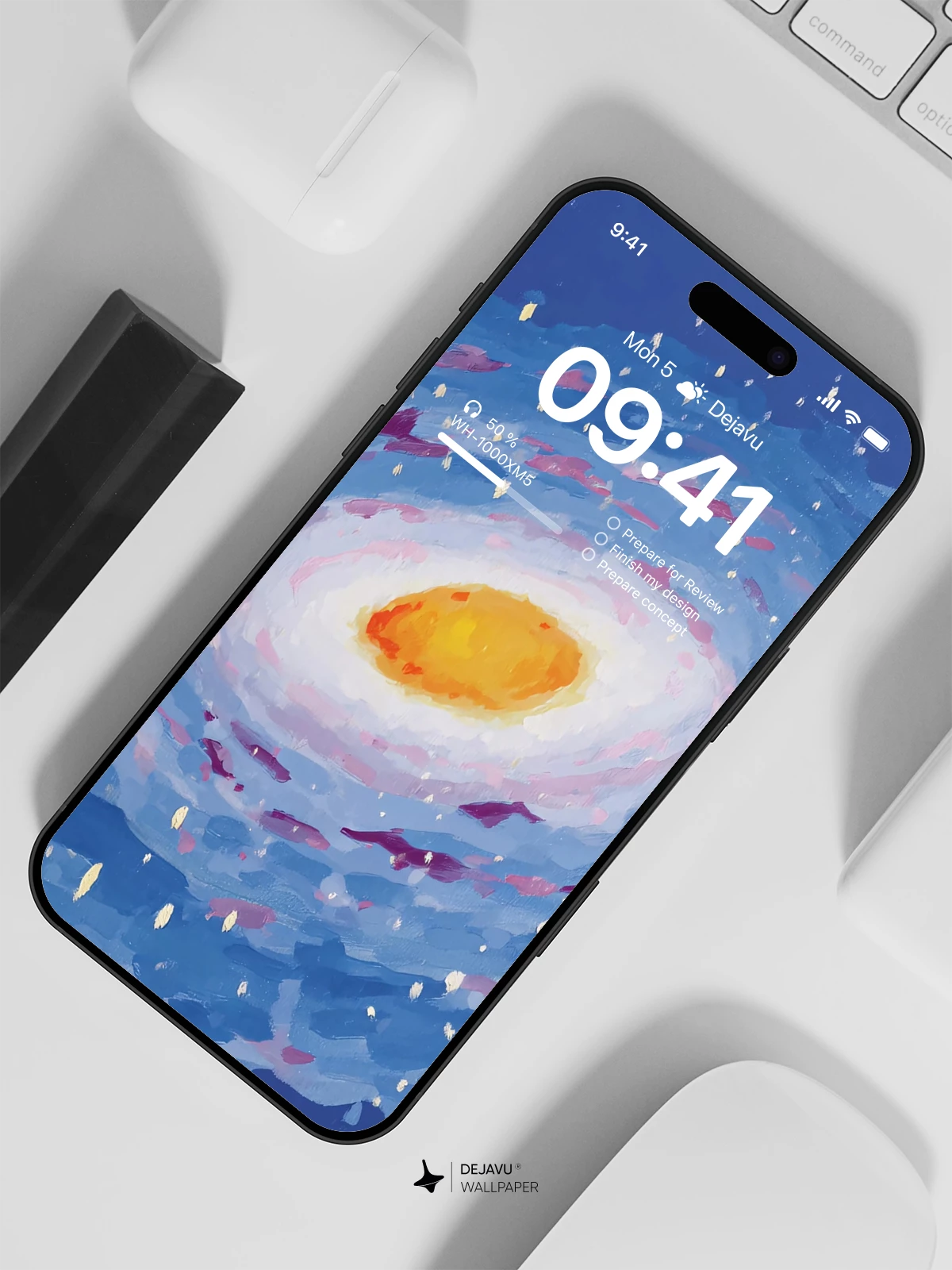Swirling Blue Galaxy 8K Wallpaper for Phone