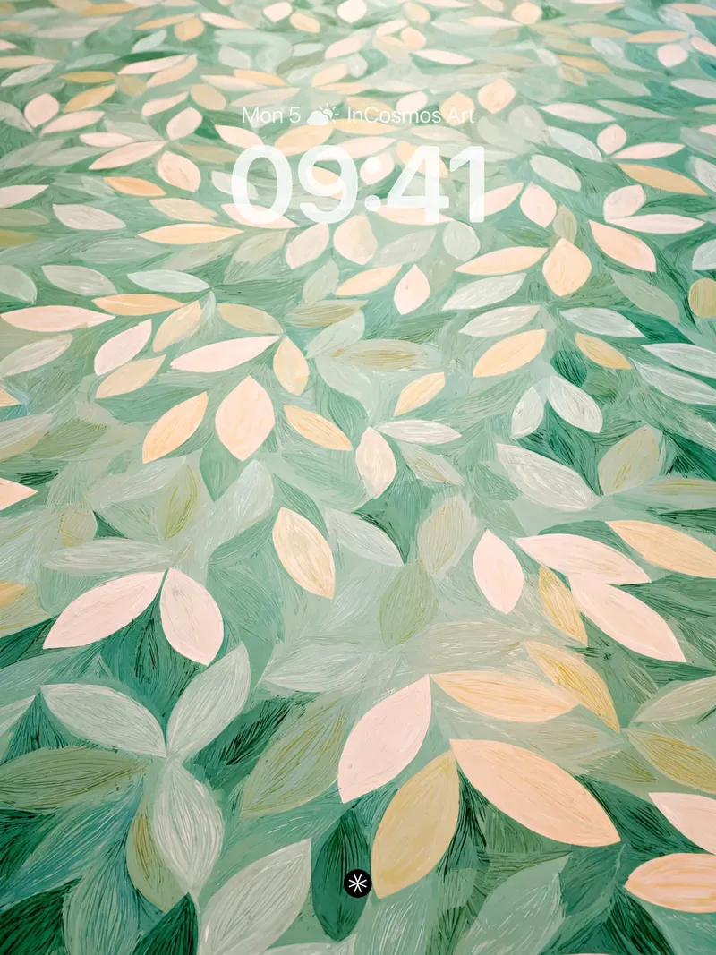 Soft Petal Drift Wallpaper in Pale Green Haze
