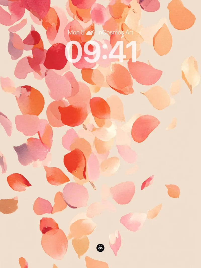 Soft Petal Cascade Wallpaper in Warm Haze