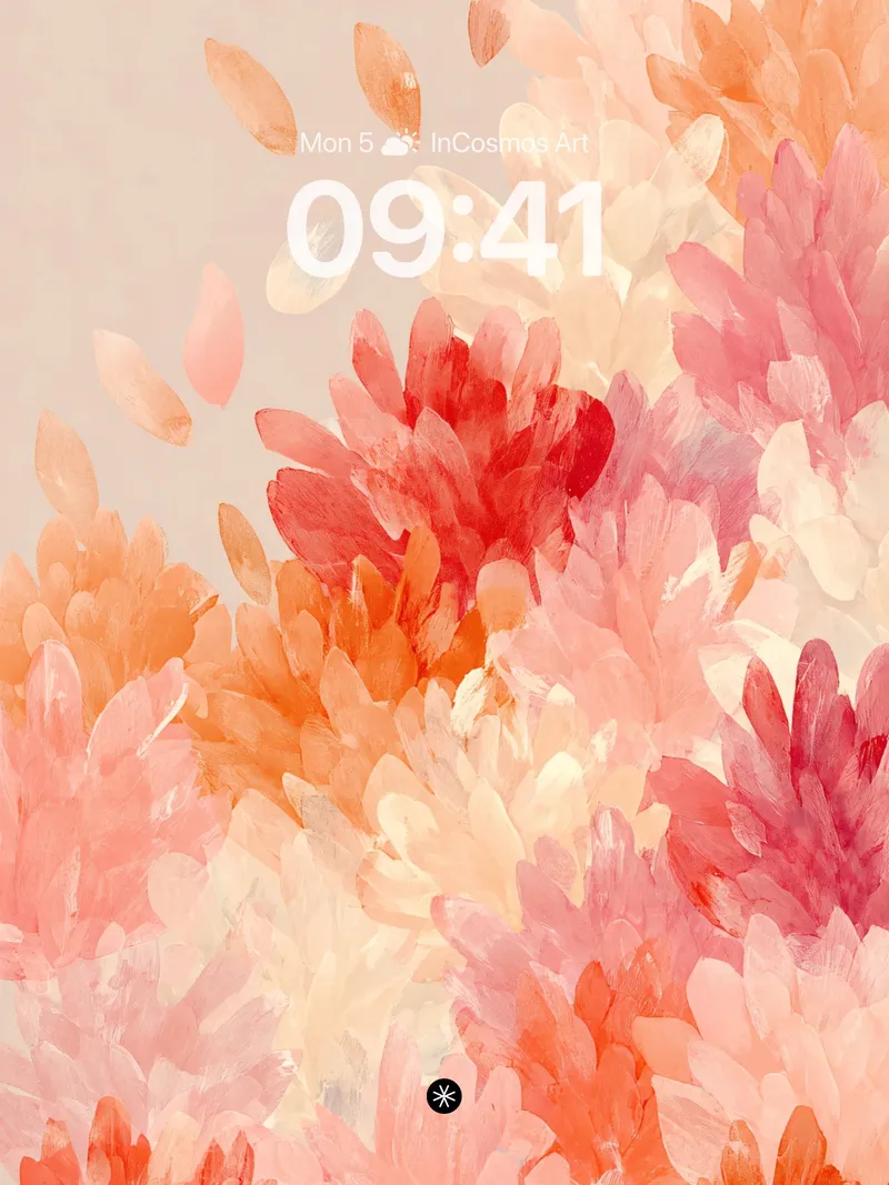Petal Drift Wallpaper in Soft Coral Haze