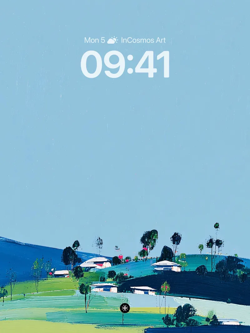 Tranquil Pastoral Geometric Wallpaper Serenity