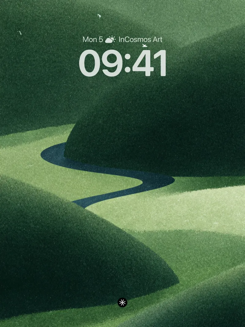 Serenity in Green Waves Wallpaper with Silent Rivers