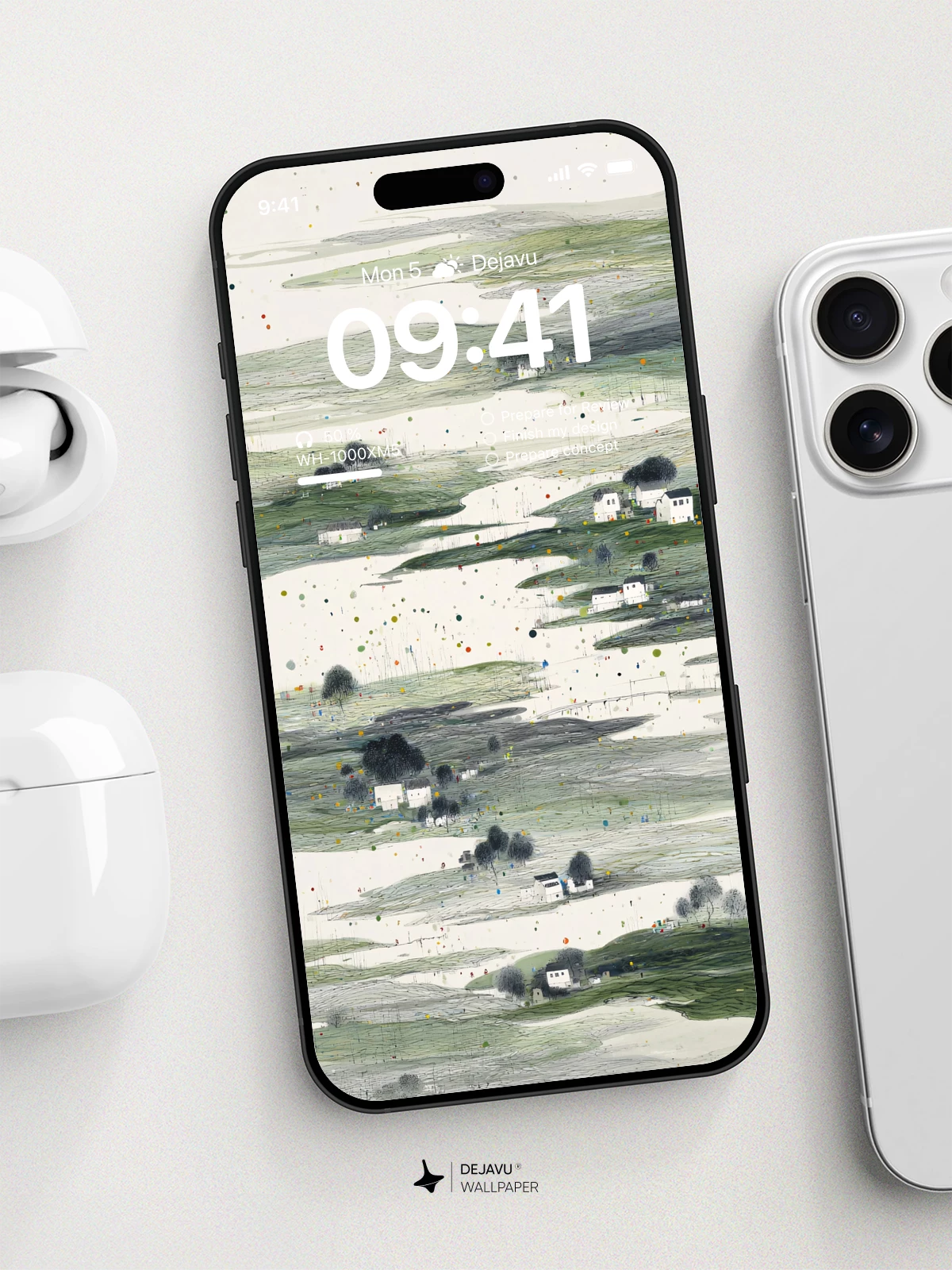 Wu Guanzhong Style Abstract Landscape Wallpaper 8K