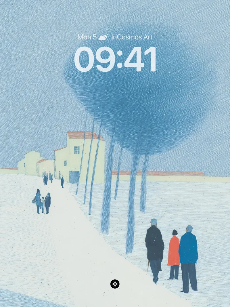 Serene Winter Walk Wallpaper