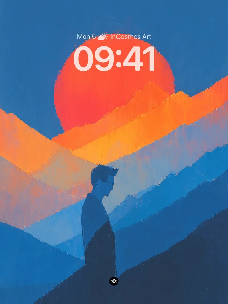 Solitude Horizon Wallpaper with Gradient Peaks