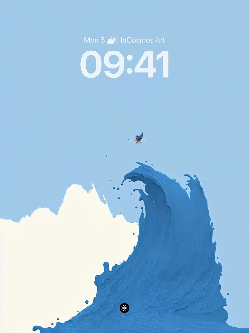 Serene Ocean Flight Minimalist Wallpaper