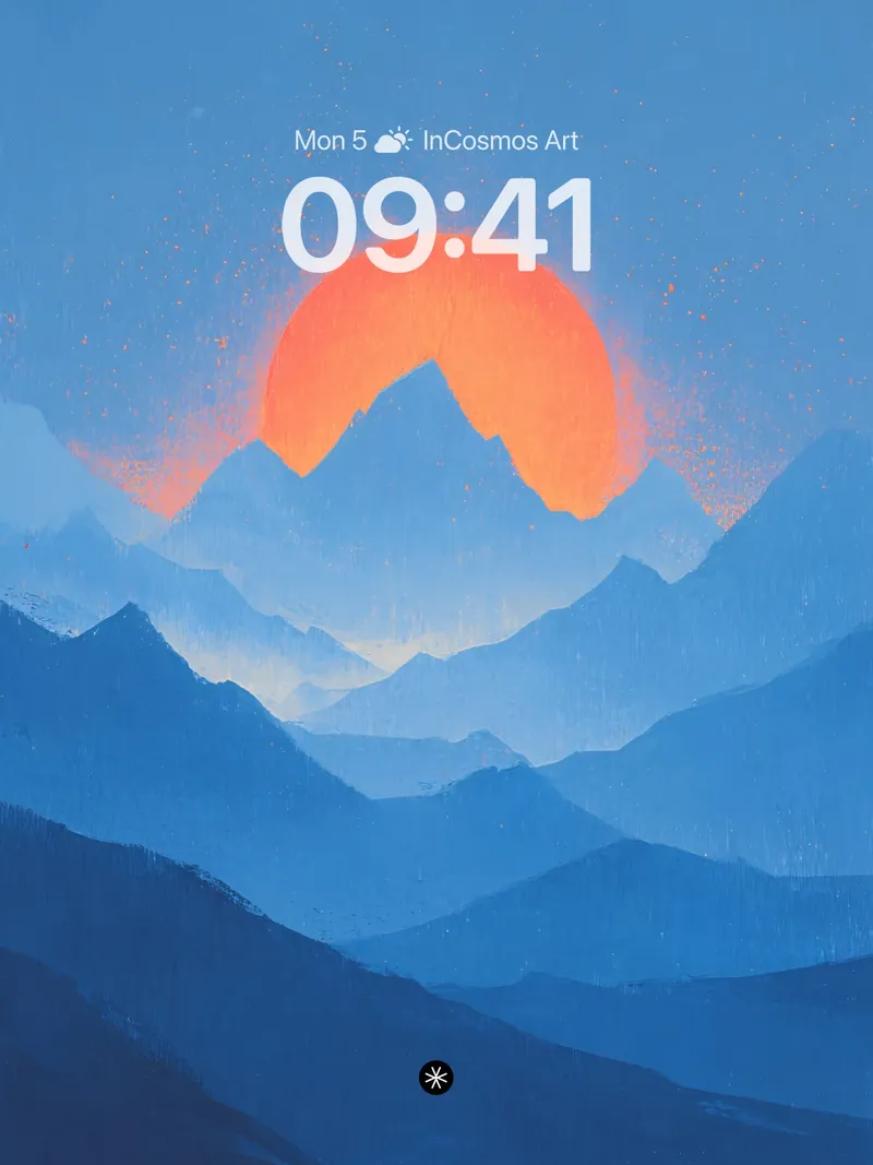 Serene Mountain Gradient Wallpaper with Amber Haze