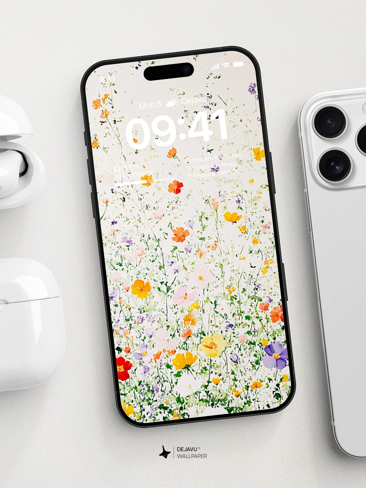 Watercolor Wildflowers 8K Wallpaper for iPhone & Android