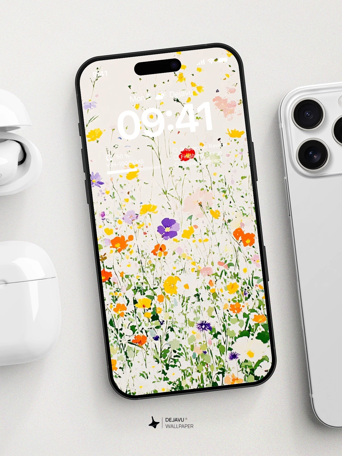 Watercolor Wildflowers 8K Wallpaper for iPhone and Android