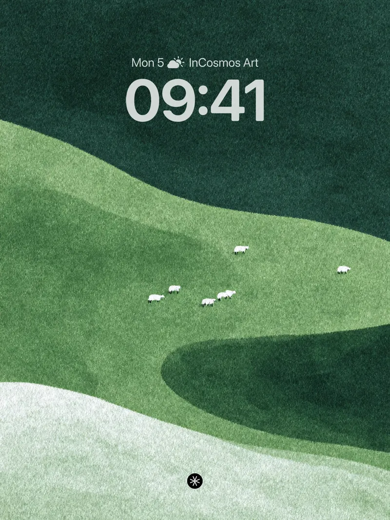 Serenity in Rolling Greens Wallpaper with Whispered Shadows