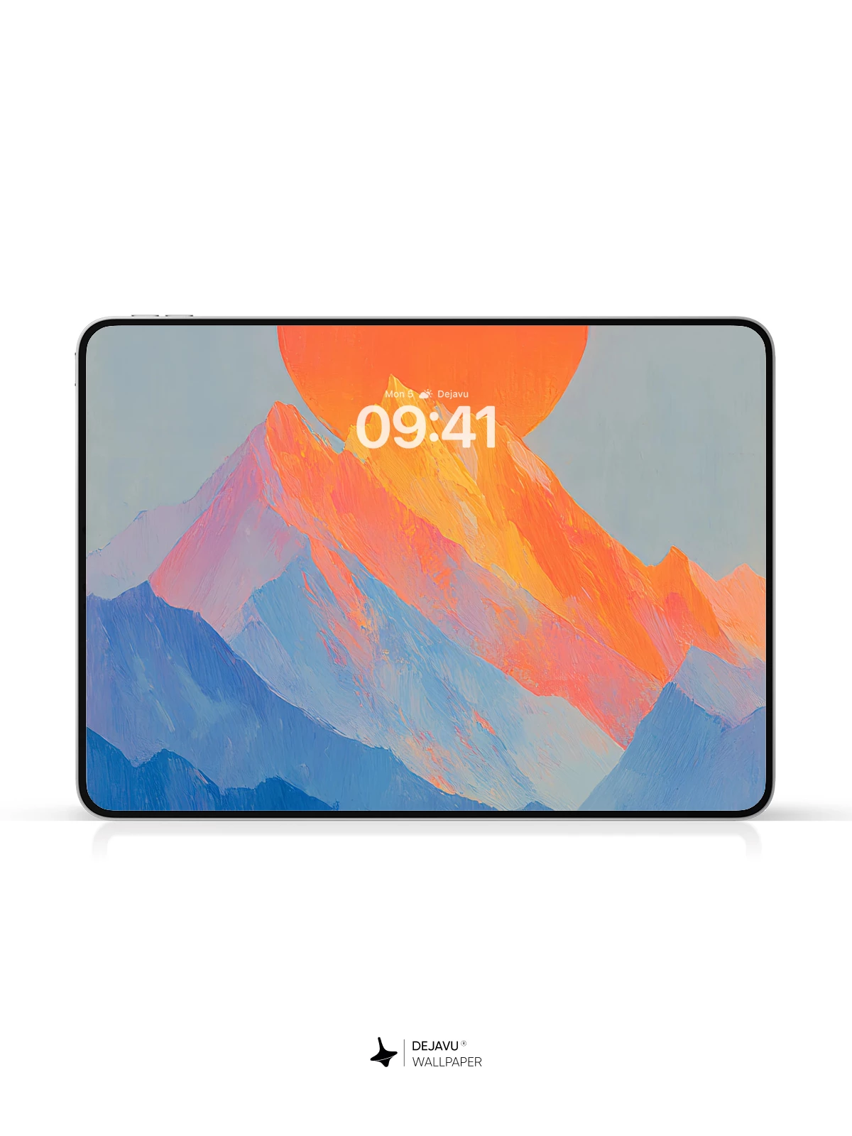 Sunset Over Abstract Mountains 8K Wallpaper for iPhone