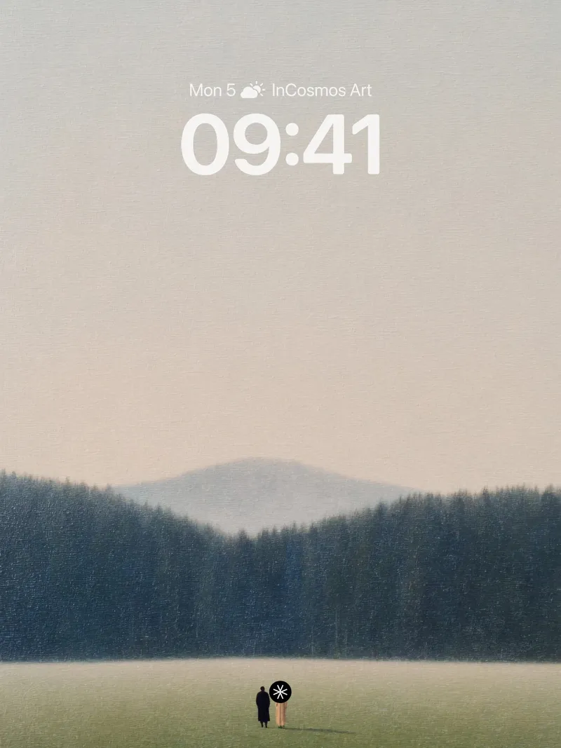 Quiet Horizon Wallpaper with Solitary Figures