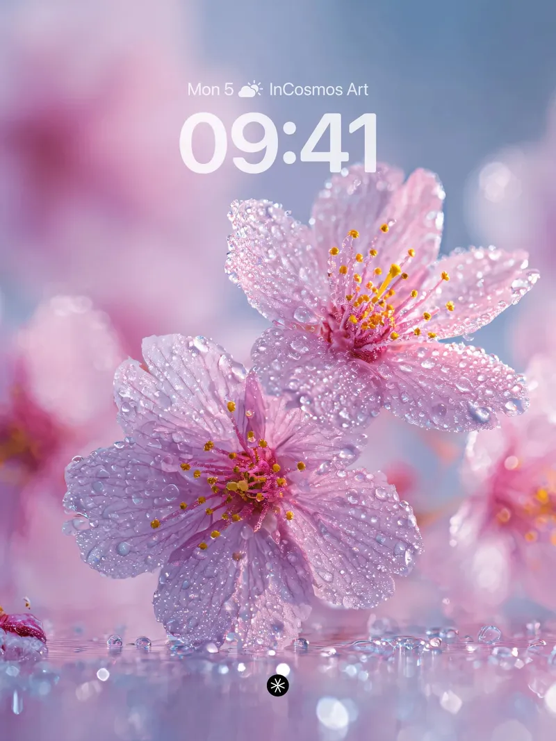 Soft Petal Dew Wallpaper in Morning Haze