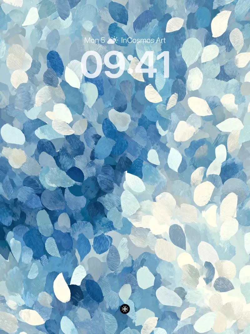 Soft Petal Drift Wallpaper in Pale Blue Haze
