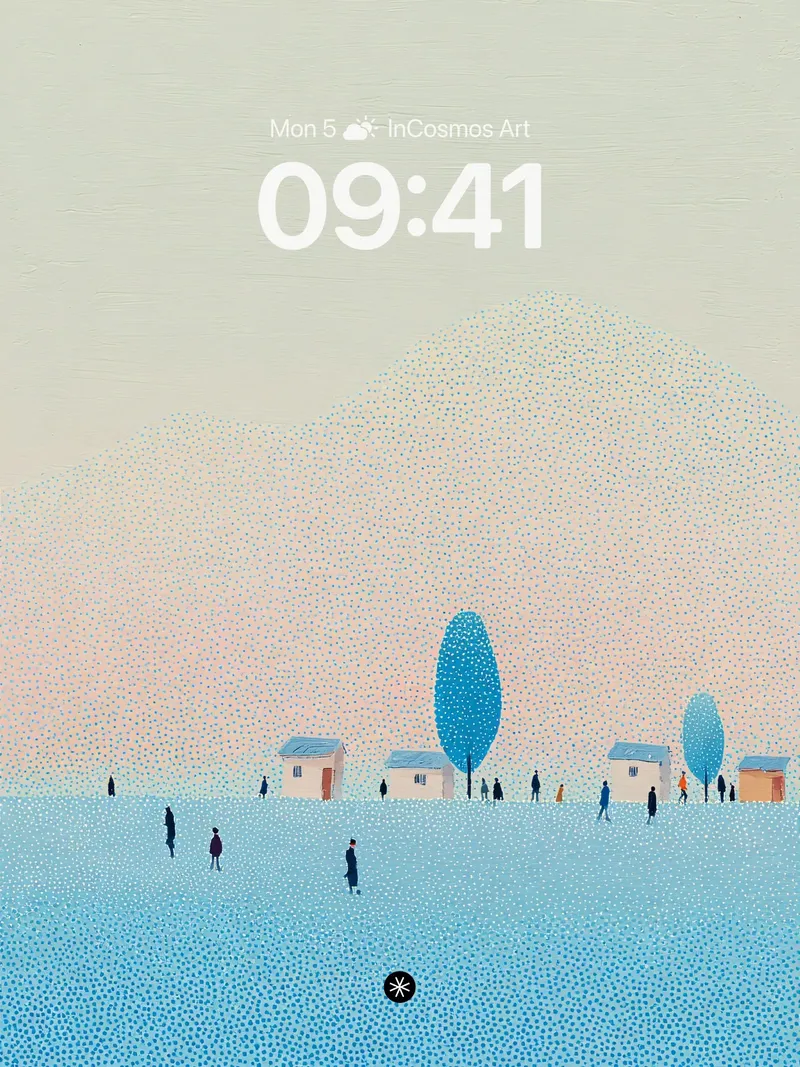 Serene Horizon Dot-Matrix Wallpaper