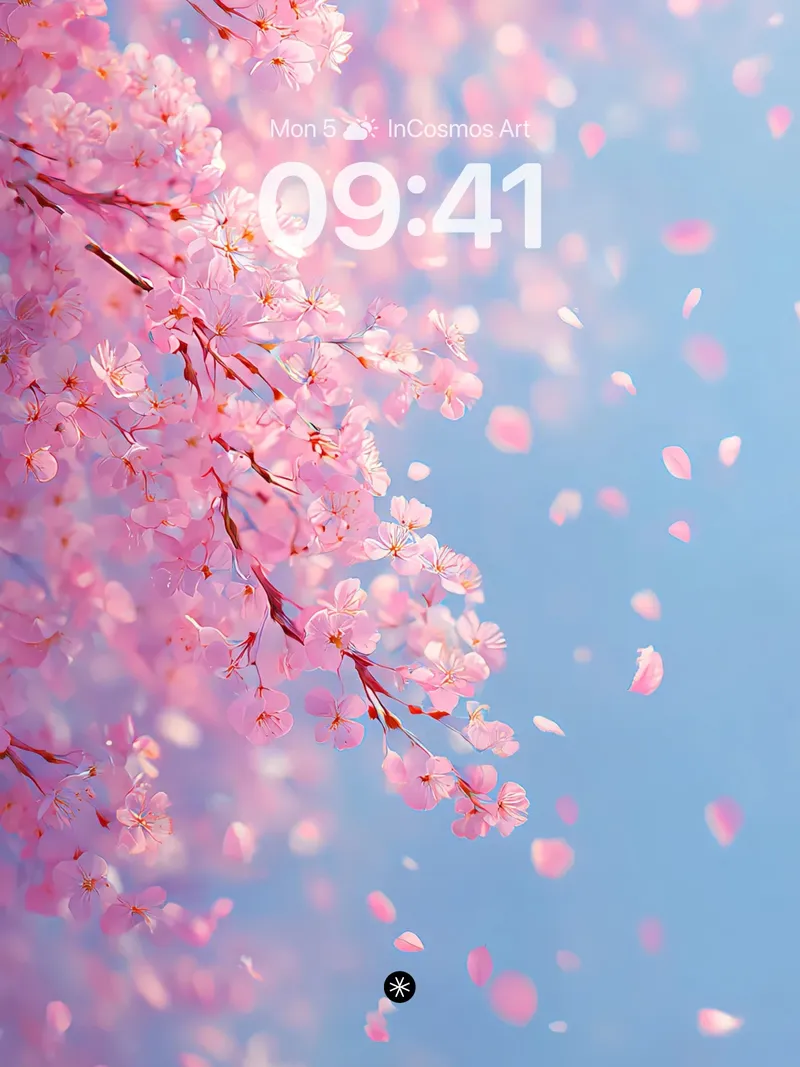Soft Pink Petal Drift Wallpaper in Spring Haze