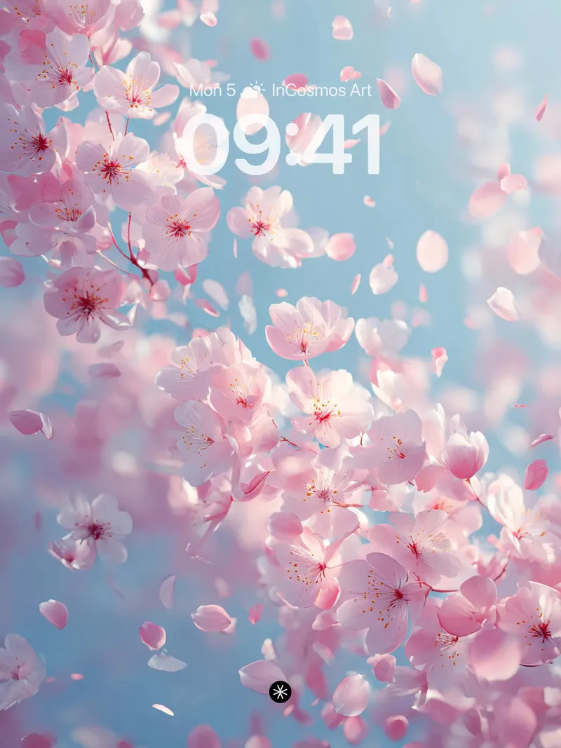 Soft Pink Petal Drift Wallpaper in Spring Haze