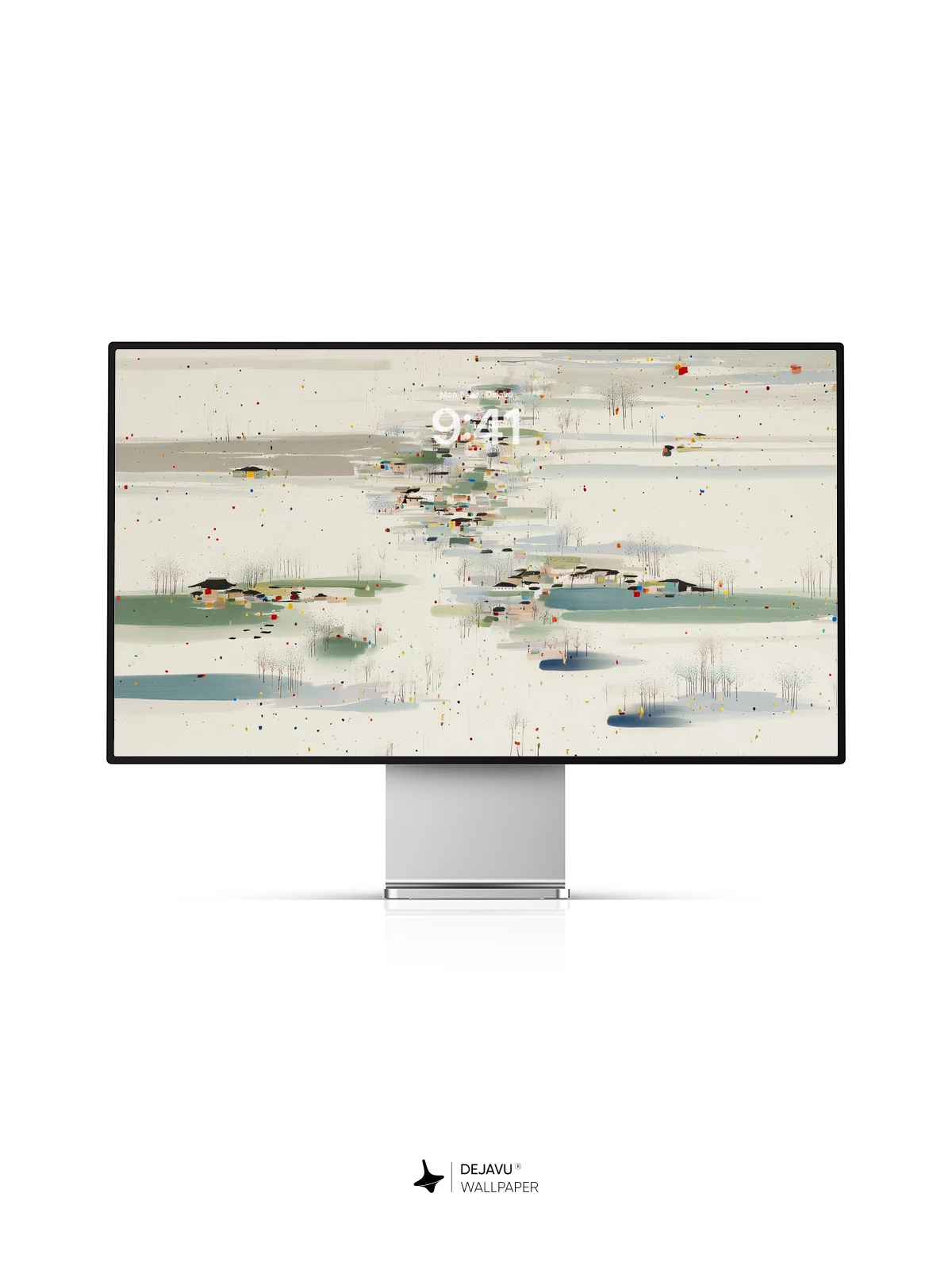 Wu Guanzhong Inspired Ink Wash Landscape 8K Wallpaper