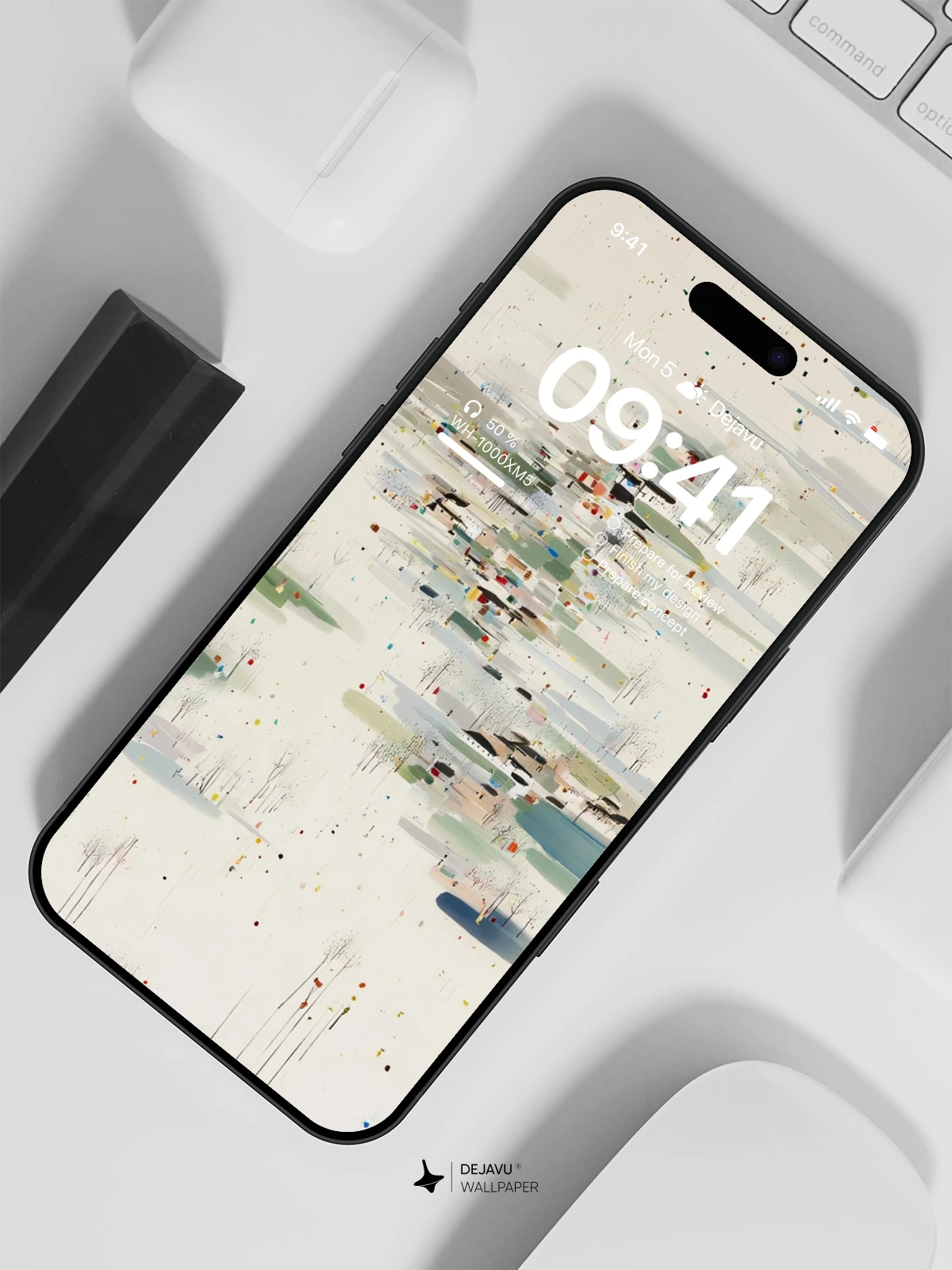 Wu Guanzhong Inspired Ink Wash Landscape 8K Wallpaper