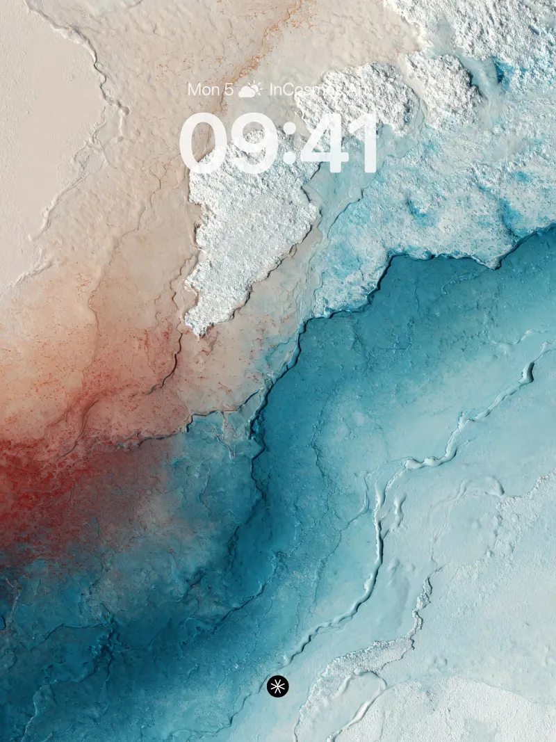 Cerulean Drift Wallpaper with Fossilized Veins
