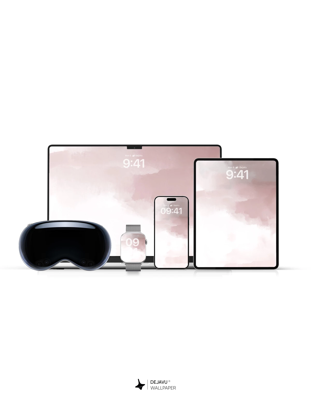 Blush Cloud Watercolor Wallpaper 8K