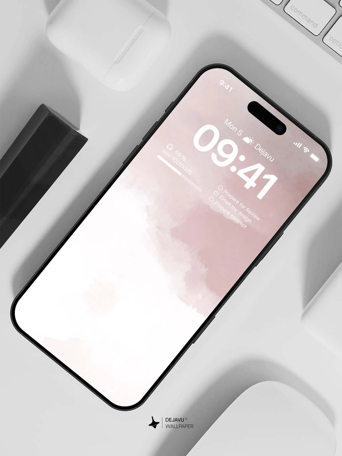 Blush Cloud Watercolor Wallpaper 8K
