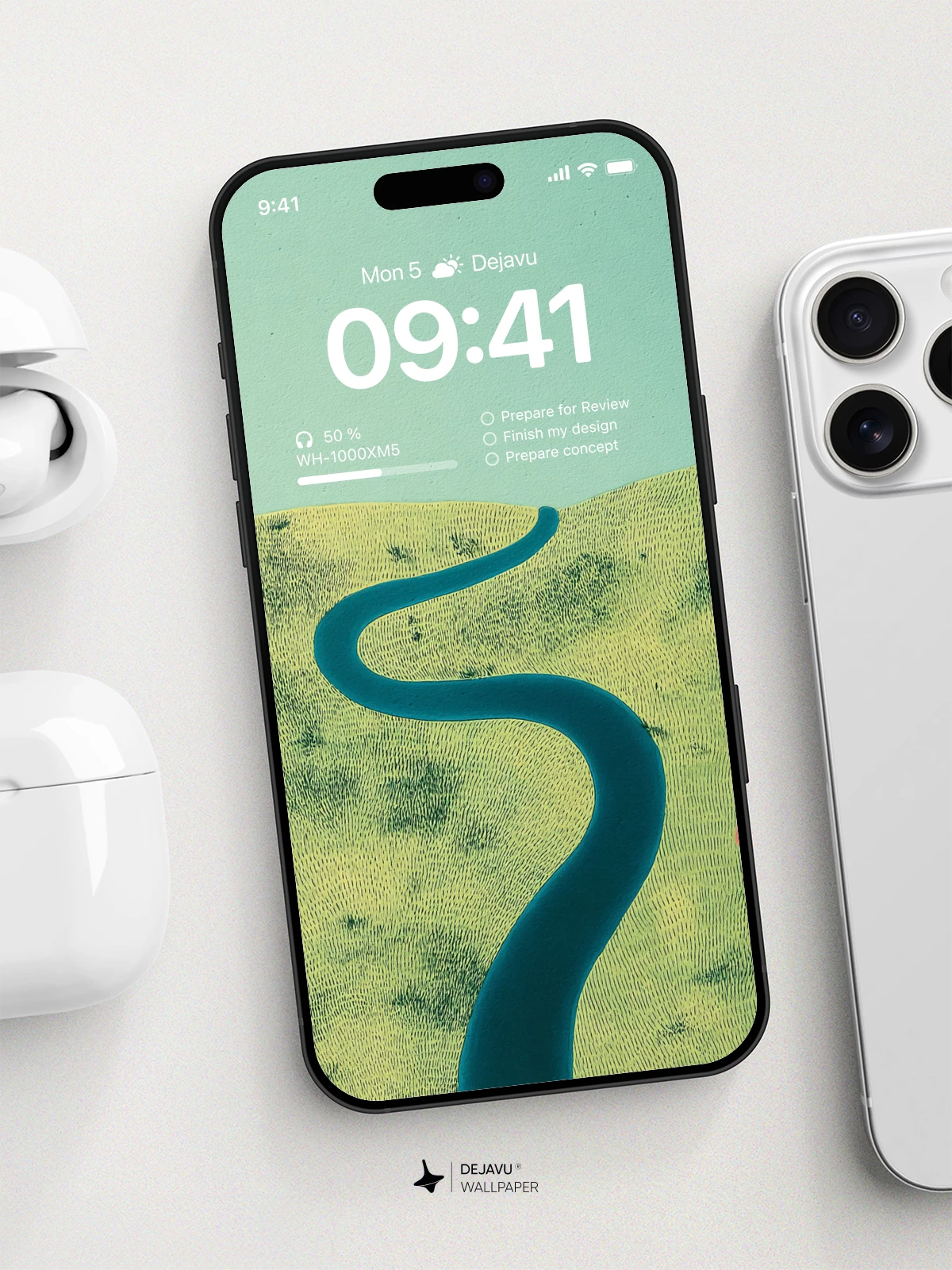 Winding River Abstract 8K Wallpaper for iPhone & Android