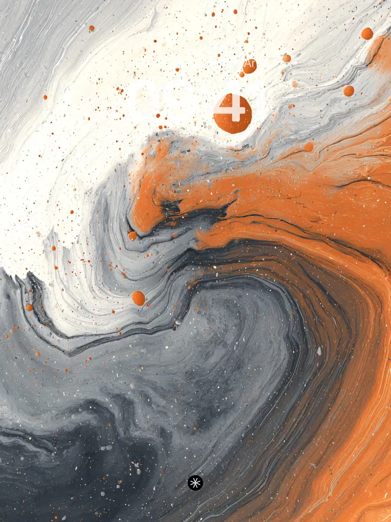 Serene Fluid Motion Wallpaper with Amber Veins