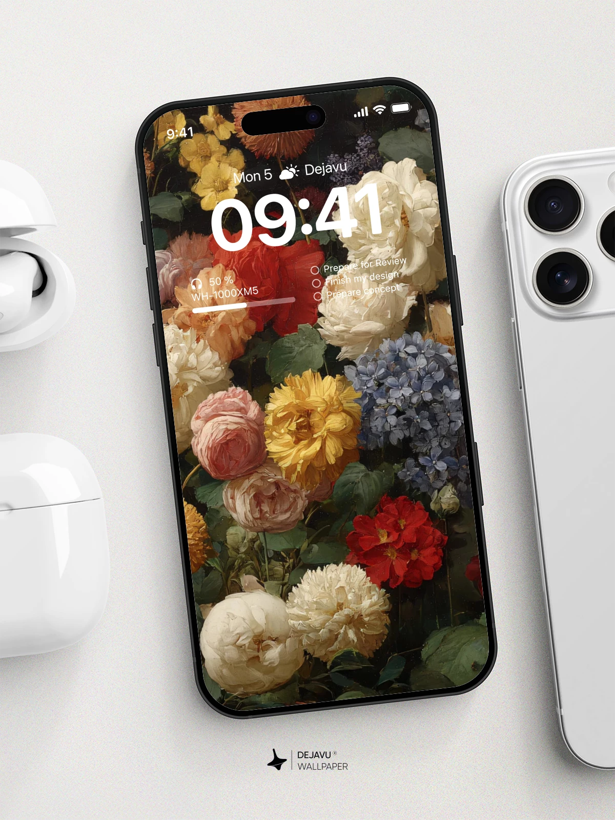 Victorian Floral Still Life Wallpaper 8K