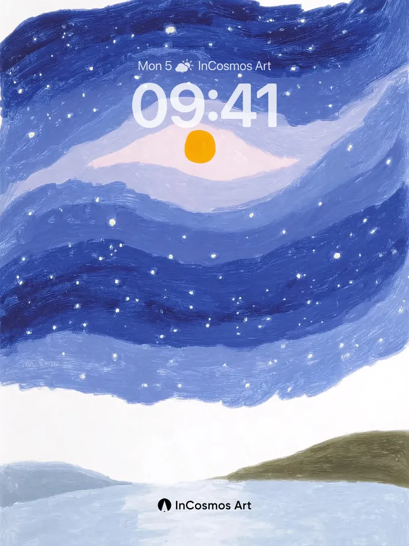 Night Eye Wallpaper with Starry Waves